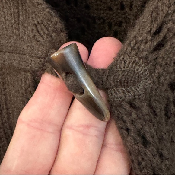 Old Navy S Brown Shawl Collar Toggle Cardigan Lambswool Angora Vintage 90s - Picture 5 of 7